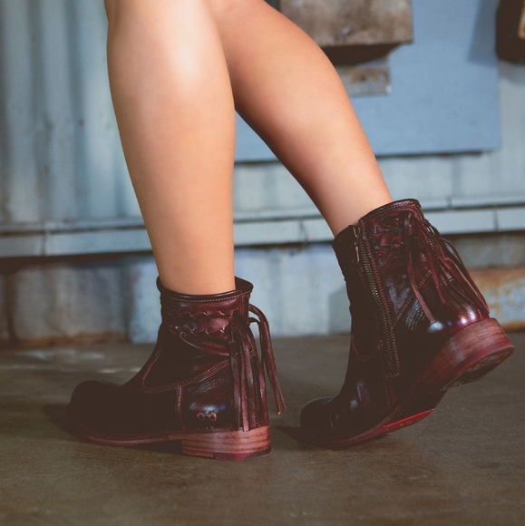 Bed Stu Craven Merlot Dip Dye Western Fringe leather Boots size 9.5 - Picture 3 of 9